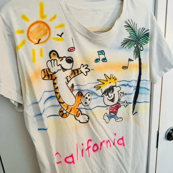 VINTAGE Calvin & Hobbes air brush shirt - Picture 4 of 4